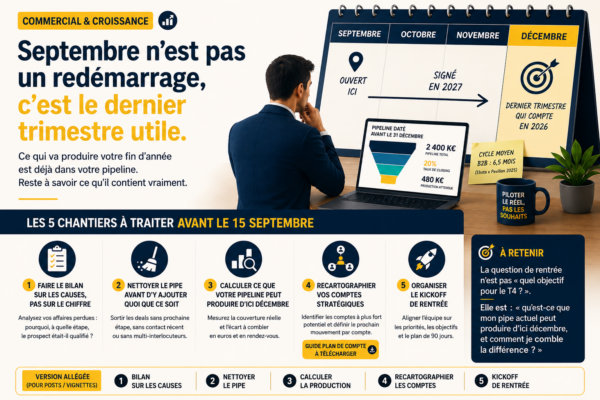 Rentrée commerciale : les 5 chantiers à boucler avant le 15 septembre